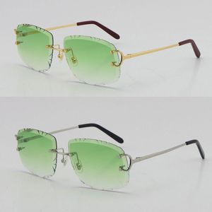 315 Kesme Çerçevesiz Piccadilly Lens Elmas Düzensiz Güneş Gözlüğü Kadın veya Erkek Unisex Kısırsız Oyma Dışarıda Dayanım Gözlükler Moda gözlükler D Outspass