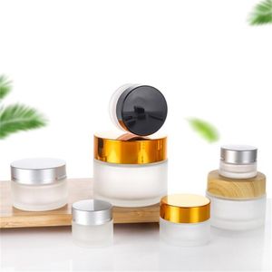 5g/5ml 10g/10ml Cosmetic Storage Container Jar Face Cream Frosted Glass Bottle Pot with Lid and Inner Pad