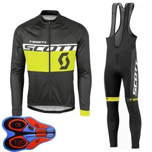 Spring/Autum SCOTT Team Mens cycling Jersey Set Long Sleeve Shirts Bib Pants Suit mtb Bike Outfits Racing Bicycle Uniform Outdoor Sports Wear Ropa Ciclismo S21042042