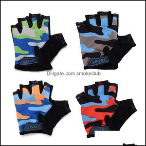 Protective Gear Cycling & Outdoorscycling Gloves Kids Camouflage Childrens Half Finger Bicycle Non-Slip Bike Riding Equipment For Sports Dro