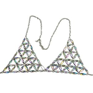 Women's Swimwear Sexy Harness Glowing Crystal Strass Bikini Bra Nightclub Accessories Body Jewelry