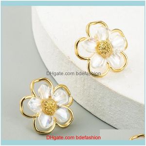 Jewelrykorean Flower Statement Stud Earrings For Exquisite Resin Floral Earring Woman Wedding Party Jewelry Aessory Drop Delivery 2021 Xky84