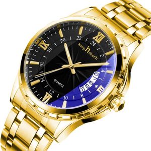 Orologi da polso Orologio in acciaio inossidabile Oro Business Zaffiro Specchio Abito casual Impermeabile Datario automatico Quarzo