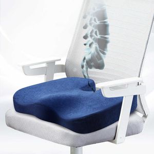 Seat Cushion Relief tailbone Pain Sciatica Pillow Support Velvet Fabric Memory Foam Beauty Buttocks chair Home Hip Pad Pillow 210716