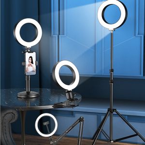 Belysning Selfie Ring Light Photography LED RIM av lampa med mobilhållare Support Tripod Stand Ringlight för Live Video Streaming