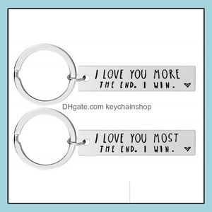 Portachiavi Fashion Aessories I Love You Most More The End Portachiavi creativi Win Couples Portachiavi Portachiavi in acciaio inossidabile Bomboniera Goccia