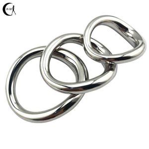 Cockrings Stainless Steel Penis Bondage Lock Cock Ring Heavy Duty Male Metal Ball Scrotum Stretcher Delay Ejaculation BDSM Sex Toy Men 1123