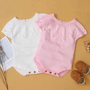Autumn Infant Baby Romper born Girl Clothes Knitting Rompers Girls Short Sleeve 210429