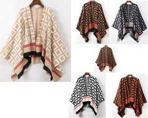 Women S Cape Classical Womans Cloak With F logo Printed High Quallity Autumn Spring Winter Cardigan Design Knitting Top Fringe Free size on Sale