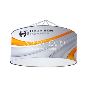 Circle Overhead Banner Sign Advertising Display For Exhibition Show With Strong Aluminum Frame Tension Fabric Print Graphic Portable Bag Dia5ftxH2.5ft