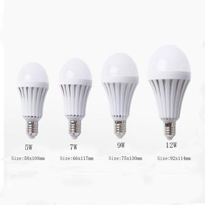 Luzes de emergência 5 x E27 Lâmpada LED Carregamento automático 5W 7W 9W 12W Color branco recarregável Lampada Lampada AC85-265V