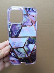 Cajones de teléfonos celulares de flores de mármol de lujo para iPhone 12 Case 3in1 Cubierta de protección de cuerpo de choque de servicio pesado compatible con Samsung S21 Ultra