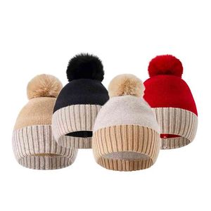 2021 cappello invernale in lana e cashmere personalizzato berretto da donna con berretto in pelliccia chapeau economico Natale all'aperto