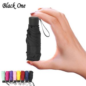 180g Small Fashion Folding Paraply Regn Kvinnor Present Män Mini Pocket Parasol Tjejer Anti-UV Vattentät Bärbara Rese Paraplyer