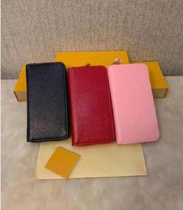 Christmas gift High Quality Women Long Zipper Wallets Embossed Empreint Leather CLEMENCE ZIPPY WALLET For Zip Card Holders Purses 60171 no box