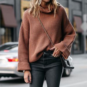 Autumn Winter Fashion Turtleneck Loose Sweater Women Jumper Casual Knitted Pull Femme Solid Long Sleeve Sweater Ladies Plus Size 210507