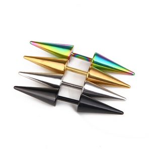 Spike Piercing Earrings Stud Allergy Free Stainless Steel Gold Black Rainbow Nail Ear Rings Puncture Body Jewelry for Women Men Will and Sandy
