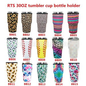 Katı Renk Yeniden Kullanılabilir Buz Kahve Fincanı Kol Kolu Neopren Yalıtımlı Su Şişesi Kupa Kapak Tutucu Kılıf Çanta Çanta Kılıfı 30 oz 32 oz Tumbler Bardaklar için WLL1080