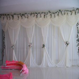 Party Decoration White Elegant Wedding Backdrop Curtain Marriage Stage Fast