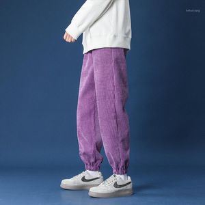Erkek Pantolon 2021 Adam Rahat Kravat Bacak Düz Kadın Kadife Katı Renk Boy Pantolon Sıcak Korece Streetwear 6
