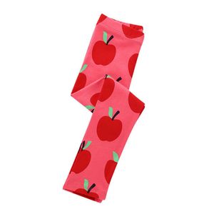 Hoppmätare tjejer byxor ankomst äpple print baby legging byxor höst fall barn kläder penna för tjej 210529