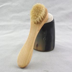 100 pcs Face limpeza escova de banho para esfoliação facial cerdas naturais escovas de limpeza escovas secas esfregando com cabo de madeira banhando-se