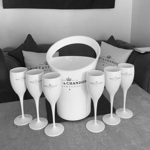 Moet Cups Acrylic Unbreakable Champagne Wine Glasses 175ml Orange White Moet-Chandon Wine-Glasses MOETs CHANDON CHAMPAGNES Drinkware