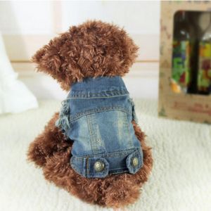 Vestuário cão animal de estimação colete de gato com capuz pequeno jeans denim outwear traje de cachorrinho roupas de jaqueta de inverno