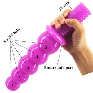 NXY Cockring Giocattoli del sesso anale Giocattoli per adulti Plug Five Beads Butt con manico Big Ass Sex masturbarsi flirtare donne uomini negozio di prodotti per adulti 1123 1124