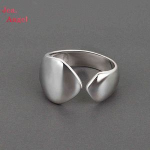 JEA.ANGEL 925 серебряный нерегулярный глянцевый гладкий широкий открывающий регулируемые кольца для женщин изысканные ювелирные аксессуары подарки 2021Trend G1125
