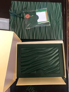 Kwaliteit luxe mans polshorloges dozen Zwitsers top merken Originele groene doos papier voor Rolex horloge boekje kaart in Engelse mannen Groothandel