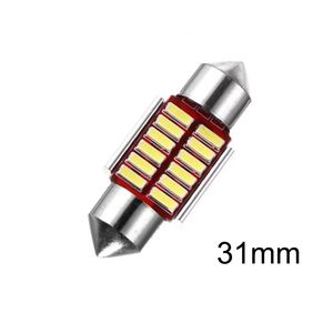 50Pcs Double-Tip 31mm Canbus Error Free 4014 12SMD Car Bulbs For Dome Lamps Auto Interior Reading Lights 12V