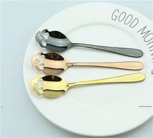 New Stainless Spoons Sierware Sugar Steel For Colors Coffee Cutlery Skull 3 Tea Spoon 0530