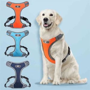 Medium Big Large Pet Dogs Harness No Pull Adjustable Breathable Waterproof Dog Vest Harness for Outdoor Safety Walking Running 210712