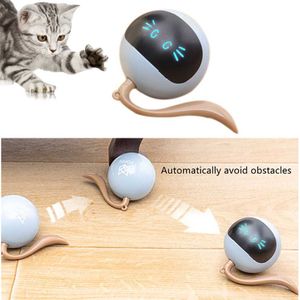 Smart Automatic Cat Ball Toy Interactive Electric Rotate Ball Toy Led Light USB Rolling Pet Toy för Kattunge Cat Play Game Teaser 210929