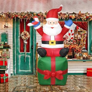 Jul upplyst uppblåsbara snögubbe LED Light Toy Decoration Dolls LED Yard Props för hushållspartier Ornament 211122