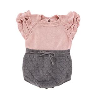 赤ちゃん男の子服スリーブ生まれのニットロンパーファッションロンパース女の子服ジャンプスーツ幼児210429