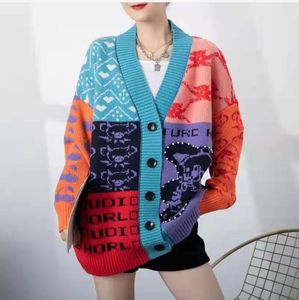 여자 스웨터 v- 넥 니트 크래디건 코트 기하학적 탑 레이디 티셔츠 고품질의 기티 스웨터