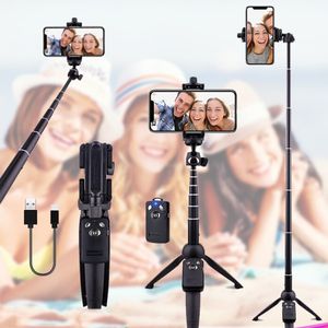 Montagens Ultra Light Selfie Stick Tripod para telefone com controle remoto monopé 205-1000mm suporte dobrável fotografia ao vivo ye003