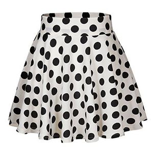 Saias Mulheres da cintura elástica Ladies Mini -saia menina Bud Bud Polka DOT Retro High