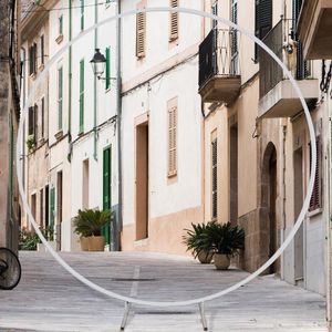 Party Decoration White Circle Metal Wedding Round Iron Arch Balloon Flower Hoop Bakgrund Frame Fästen Födelsedagsrekvisita