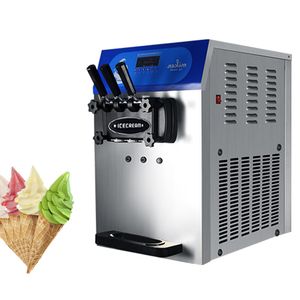 3 Flavors Soft Serve Ice Cream Makers Machine Stainless Steel Electric Desktop Vending