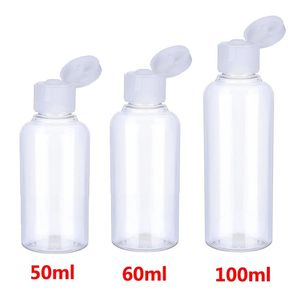 Frascos de higiene recarregáveis para shampoo, loção, sabão, recipientes à prova de vazamento com tampa flip 5ml, 10ml, 20ml, 30ml, 50ml, 60ml, 80ml