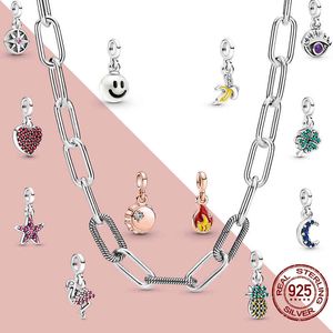 Me Serisi Zincir Kolye Otantik 100% 925 Gümüş Fit Pandora Charms DIY Kadın Mücevher Hediye Fn5p