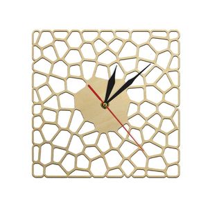 Wall Clocks Pebbles Desings Wooden Clock Abstract Style Industrial Decor Hanging Quiet Sweep Quartz Watch Housewarming Gift