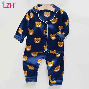 LZH Höst Barnkläder Toddler Pojkar Pyjamas Set 2pcs Suit Sommar Barnkläder för Pojkar Tjejer Pyjamas Set Casual HomeWear 210728