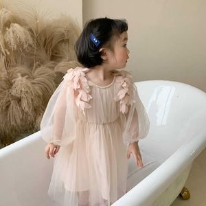 Primavera Verão Princesa Princesa Moda Malha Vestidos Crianças Meninas Fadas Vestido Festa Estilo Coreano 210615
