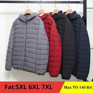 Piumino oversize da uomo 5XL 6XL senza cuciture con cappuccio Piumino leggero antivento traspirante resistente all'acqua 211015