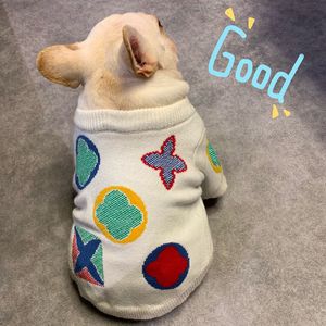 Luksusowy Jesień Zimowy Sweter Pet Dog Dziewiarski Odzież Psy Kot Ciepły Dzianiny Pulower Bichon Teddy