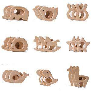 Let's Make 10pcs Baby Teether For Teeth Beech Food Grade Wholesale Wooden Teething Toys Rodent DIY Accessories Nursing Tiny Rod 211106